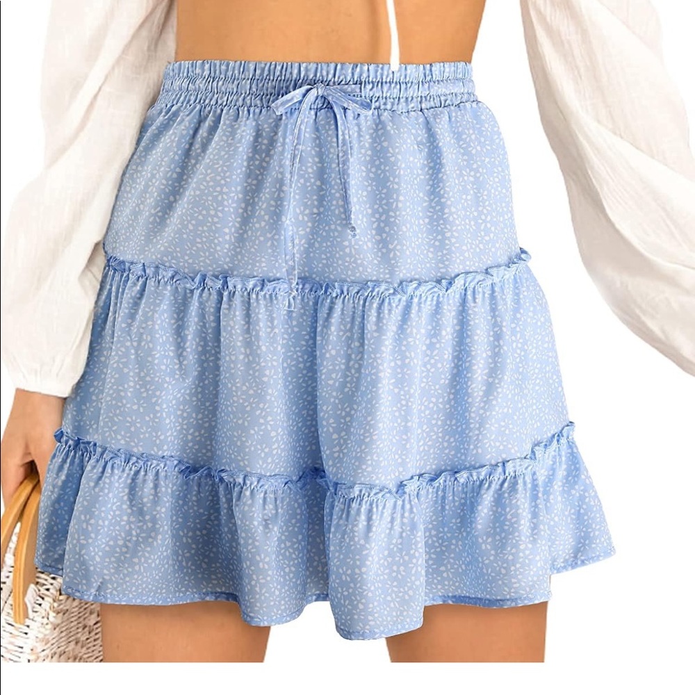 Light blue mini skirt